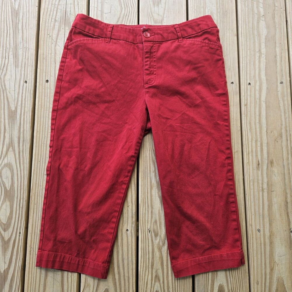 St. John's Bay Women's Red Cropped Capri Pants - Size 12